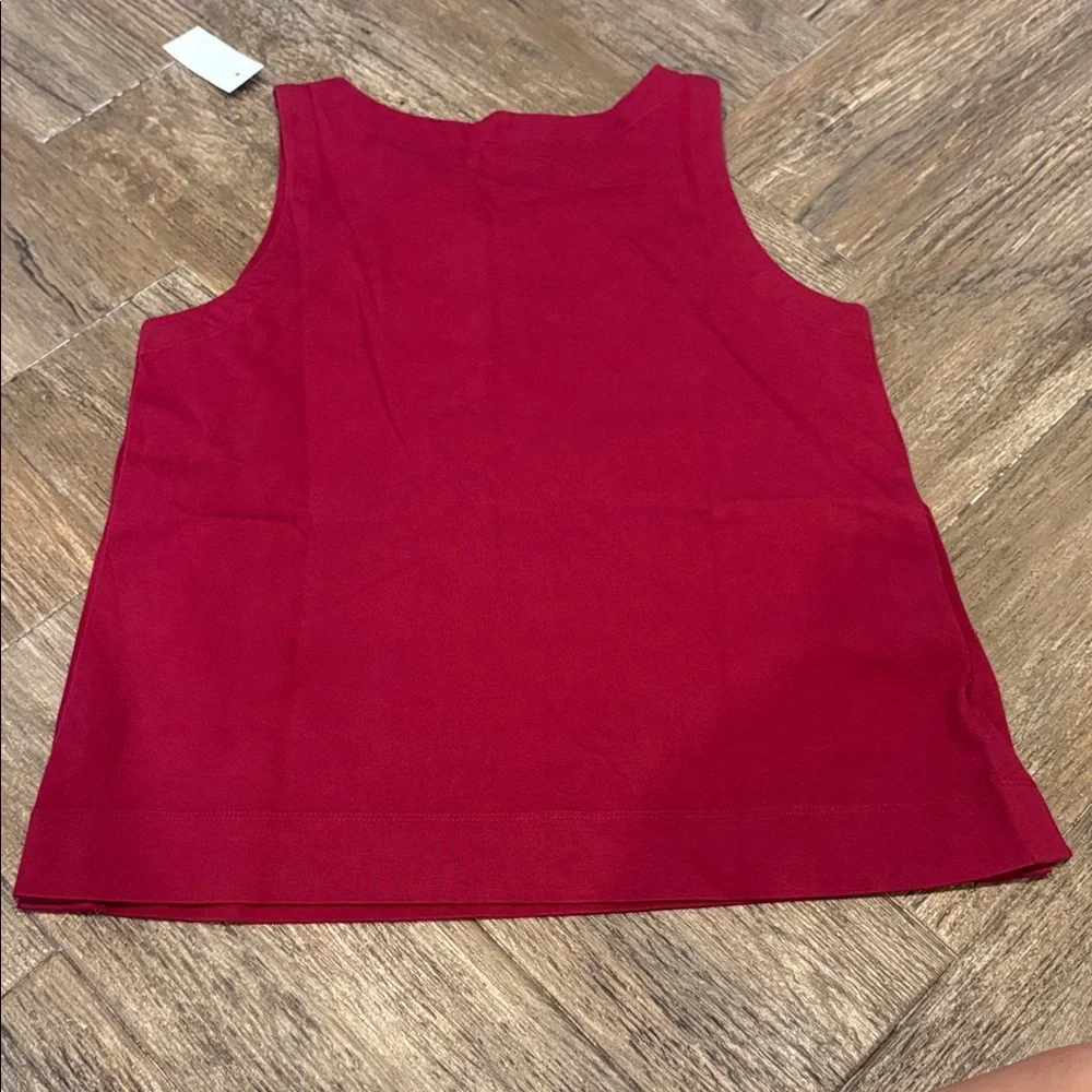 NWT LOFT Red Tank Top with Button Accents - Picture 4 of 4